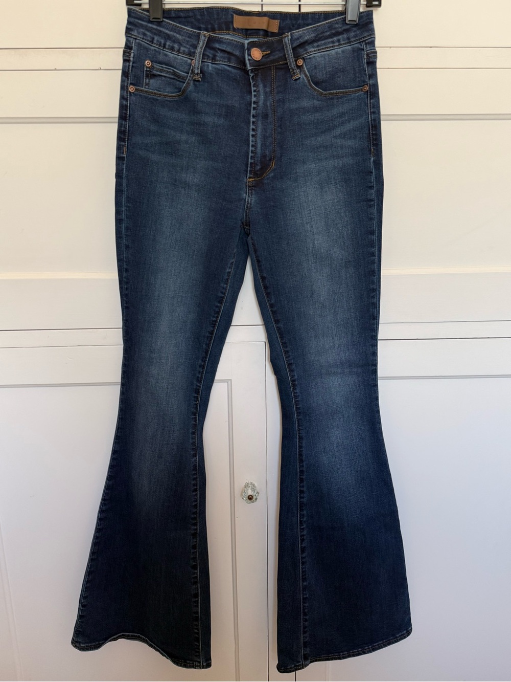 LEITH Dark Wash High-Rise Flare Jeans